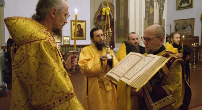 В канун Недели пред Рождеством Христовым Патриарший Экзарх возглавил всенощное бдение в Ляденском мужском монастыре